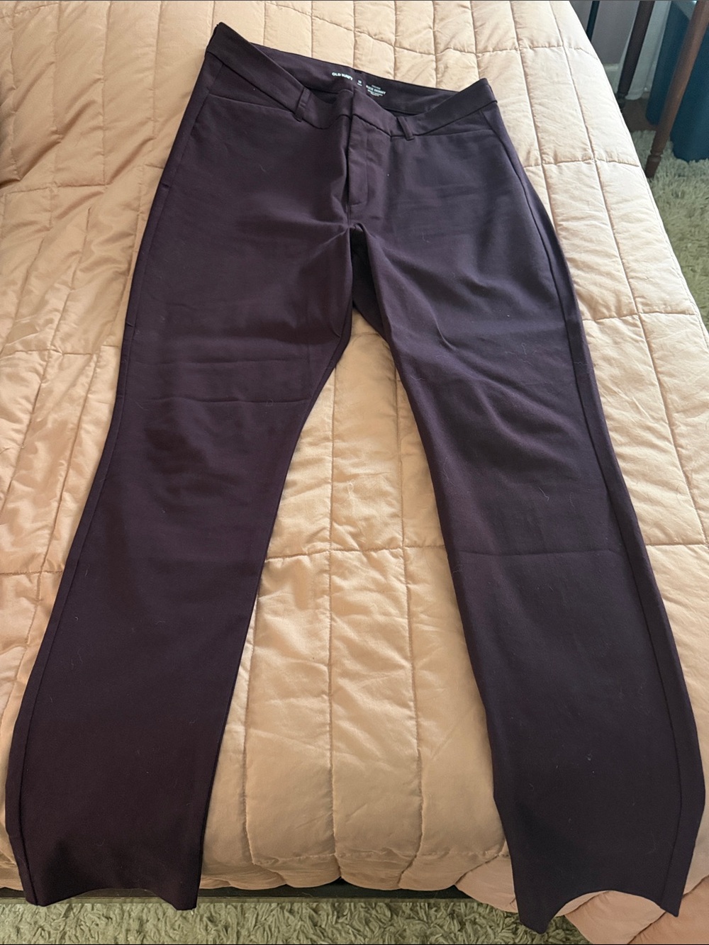 Dark Plum Slim Dress Pants